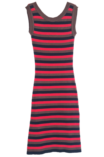 Vestido Amalfi - Negro/Marrón/Rojo