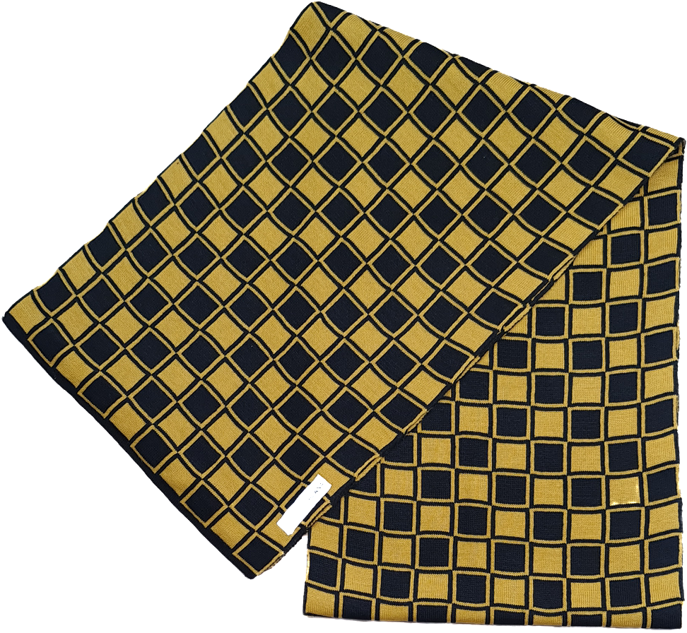 Checkered Scarf - Mustard and Black