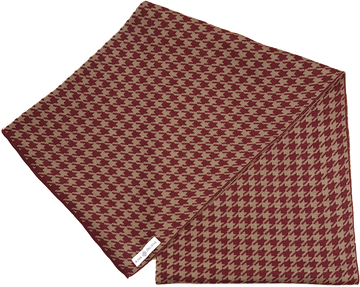 Pied de Poul Scarf - Brown and Red