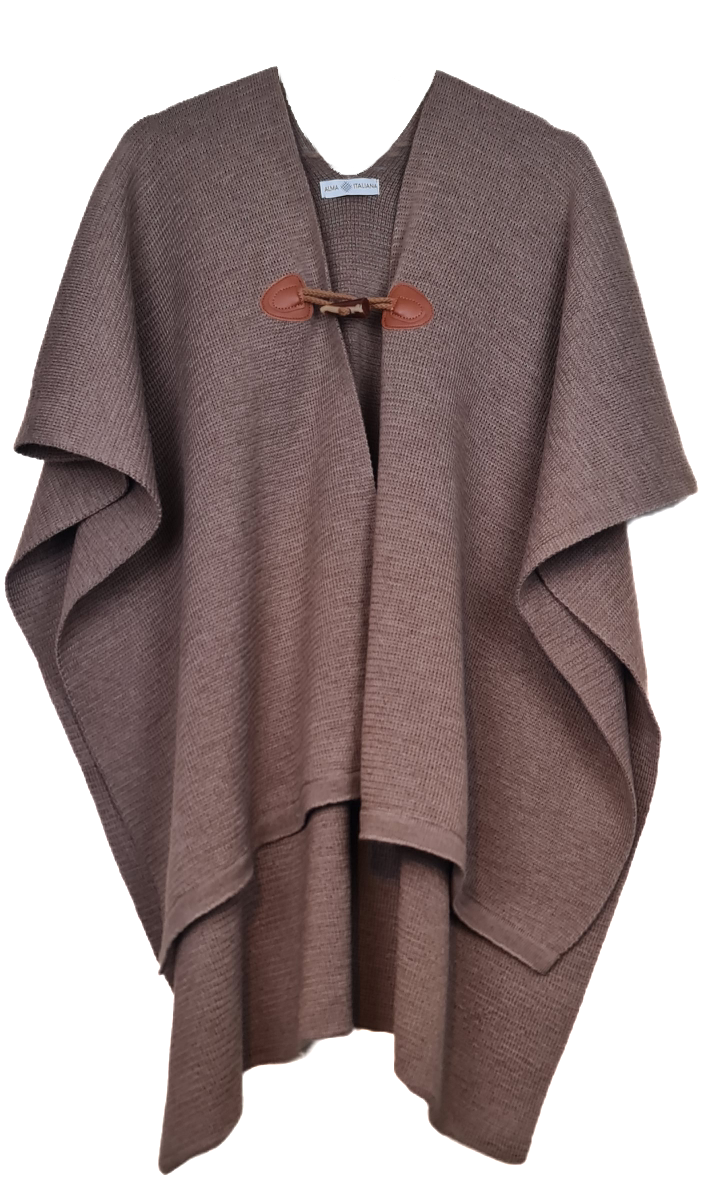 Ruana de Lana Merino - Marrón