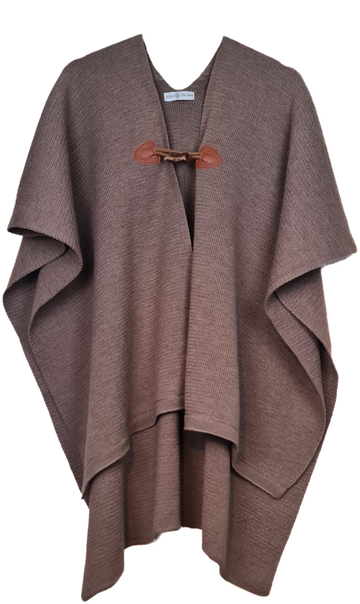 Ruana de Lana Merino - Marrón