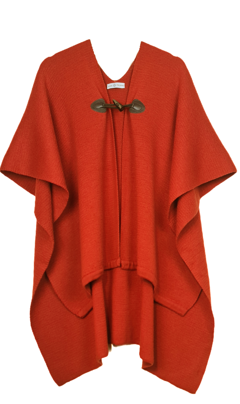 Ruana de Lana Merino - Naranja
