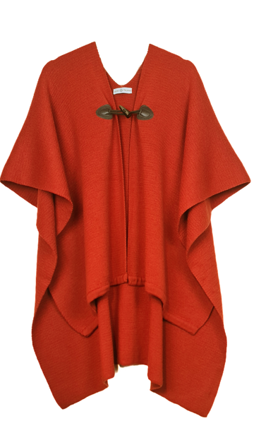 Ruana de Lana Merino - Naranja