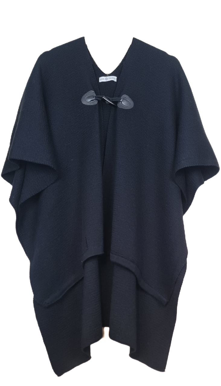 Ruana de Lana Merino - Negro