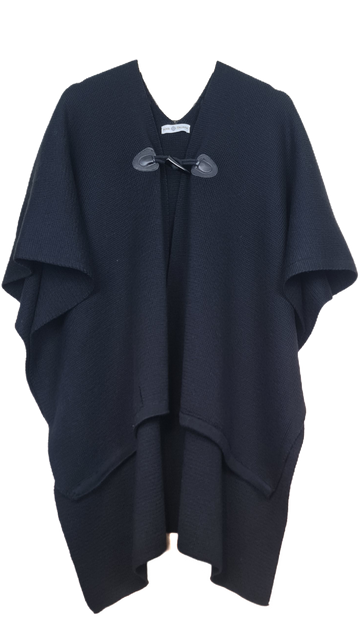 Ruana de Lana Merino - Negro