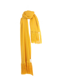 Pashmina de algodón peinado y acrílico, suave y cómoda, en color amarillo, ideal para cualquier ocasión