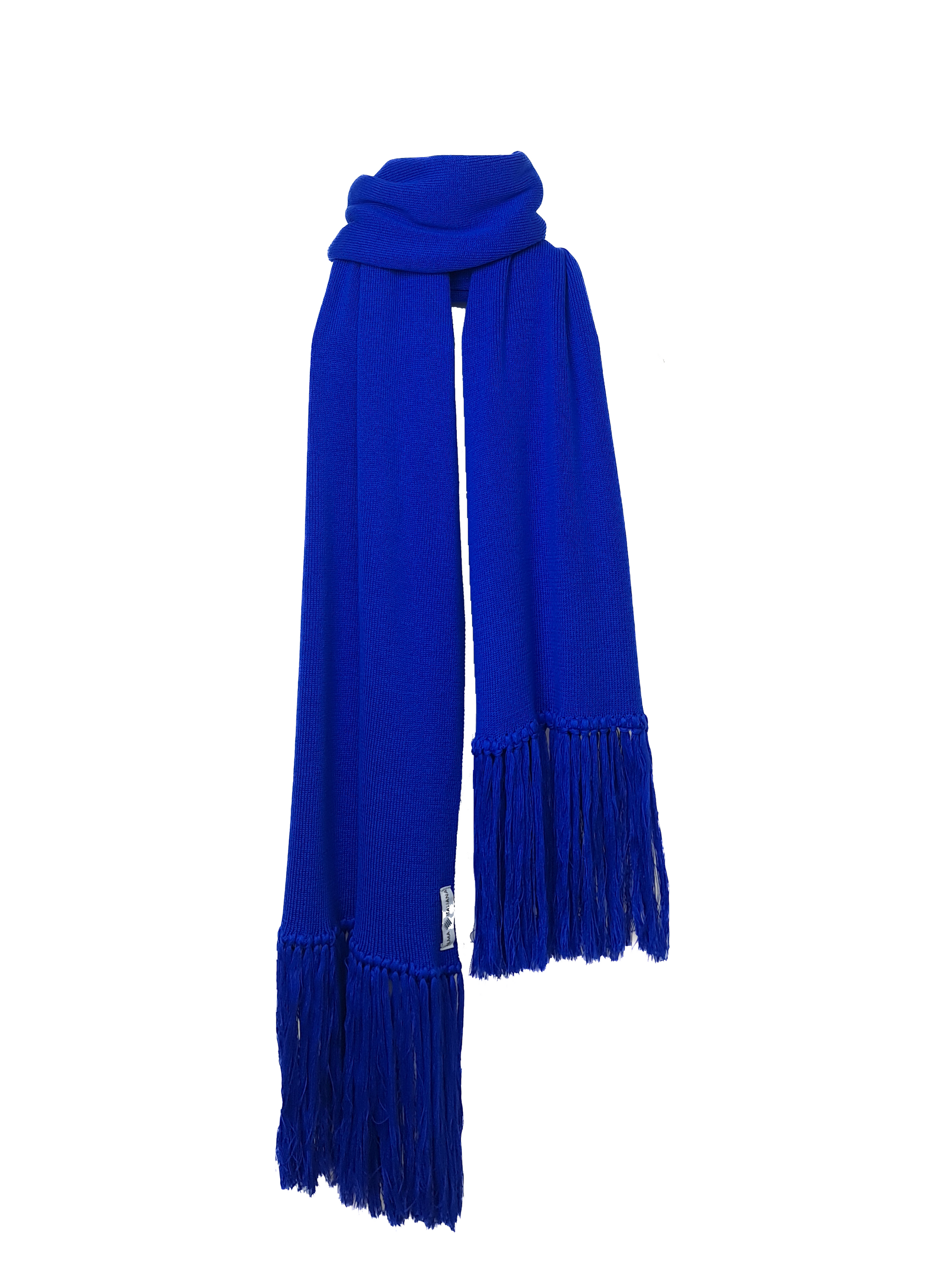 Pashmina de algodón peinado y acrílico, suave y cómoda, en color azul/royal, ideal para cualquier ocasión.