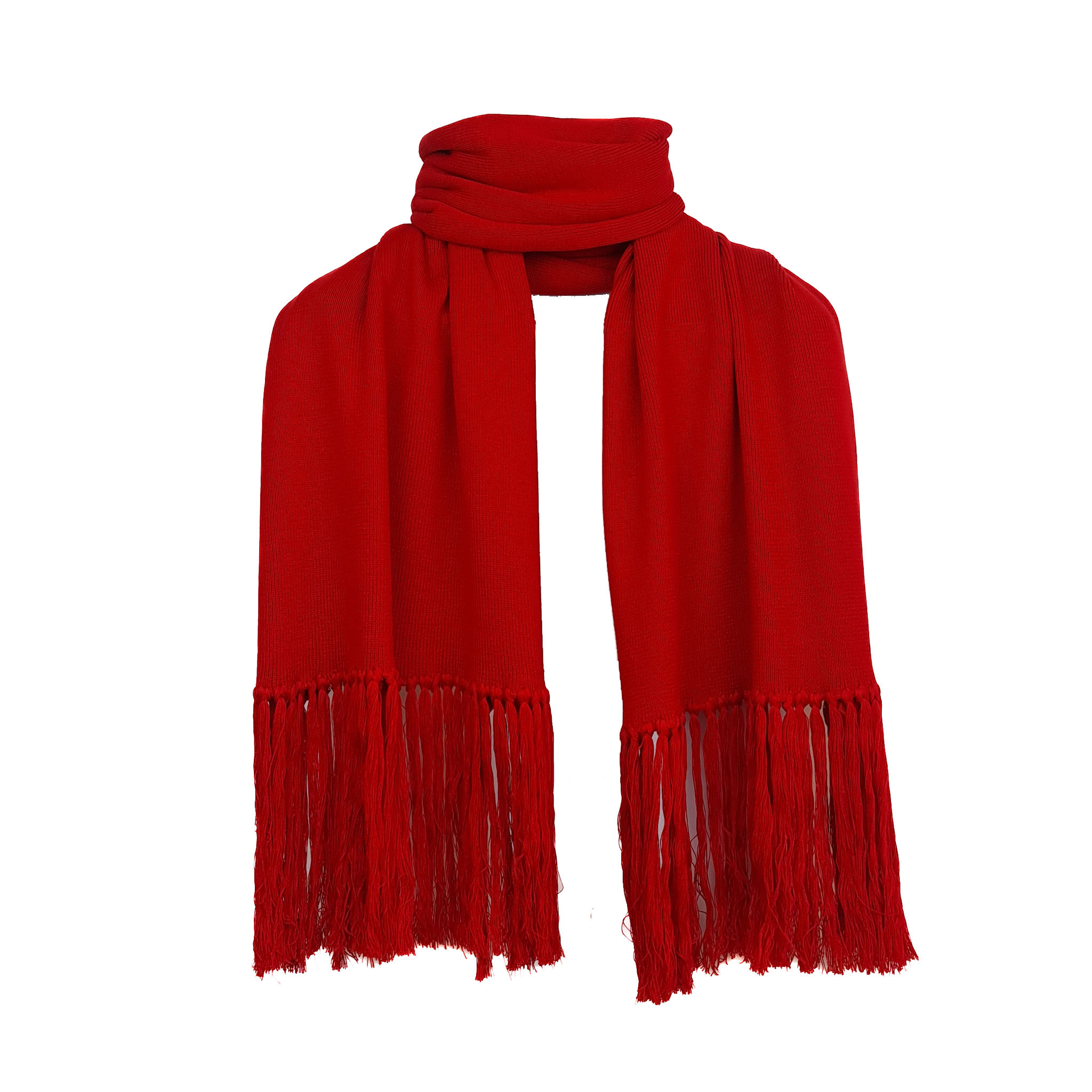 Pashmina de algodón peinado y acrílico, suave y cómoda, en color rojo, ideal para cualquier ocasión.