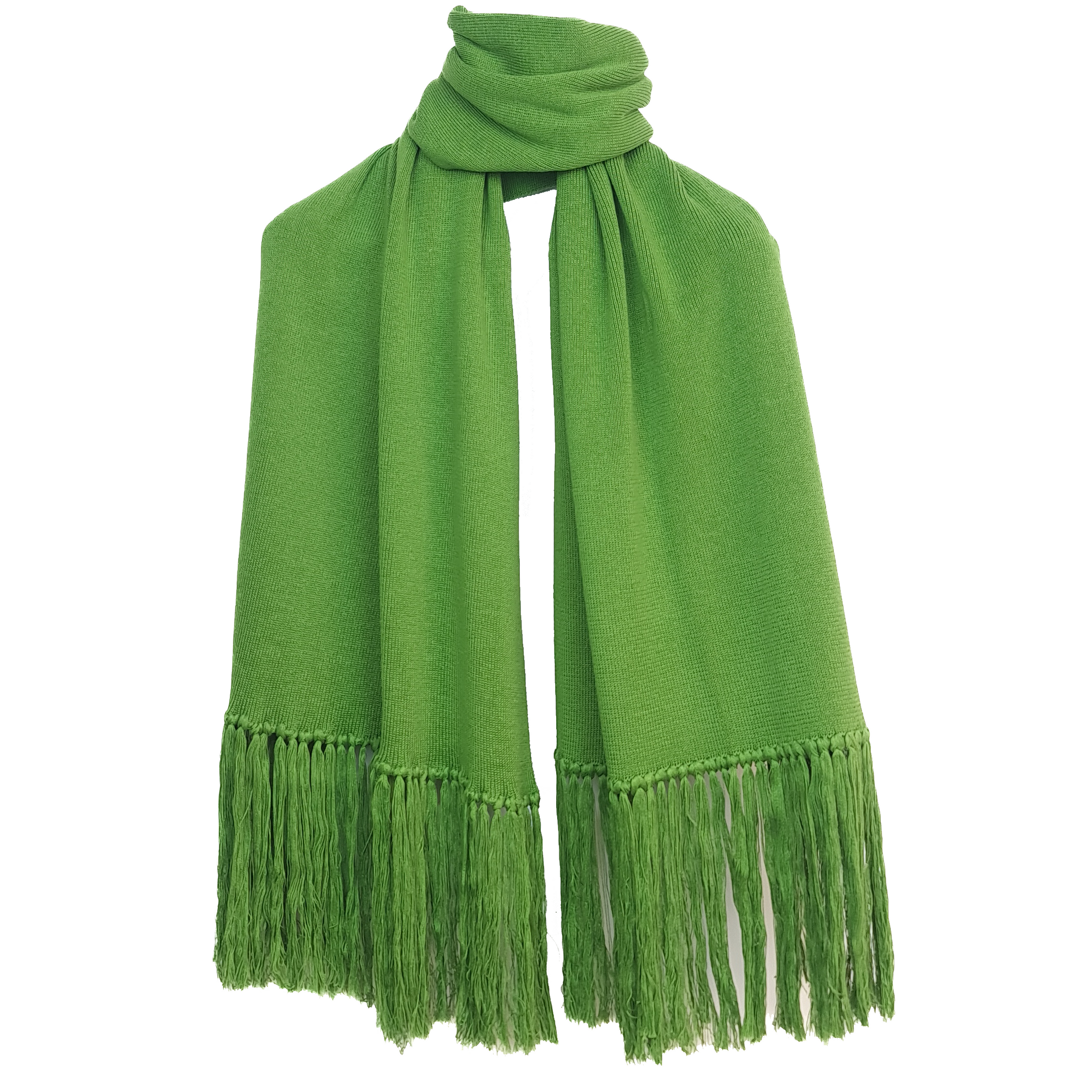 Pashmina de algodón peinado y acrílico, suave y cómoda, en color verde, ideal para cualquier ocasión.