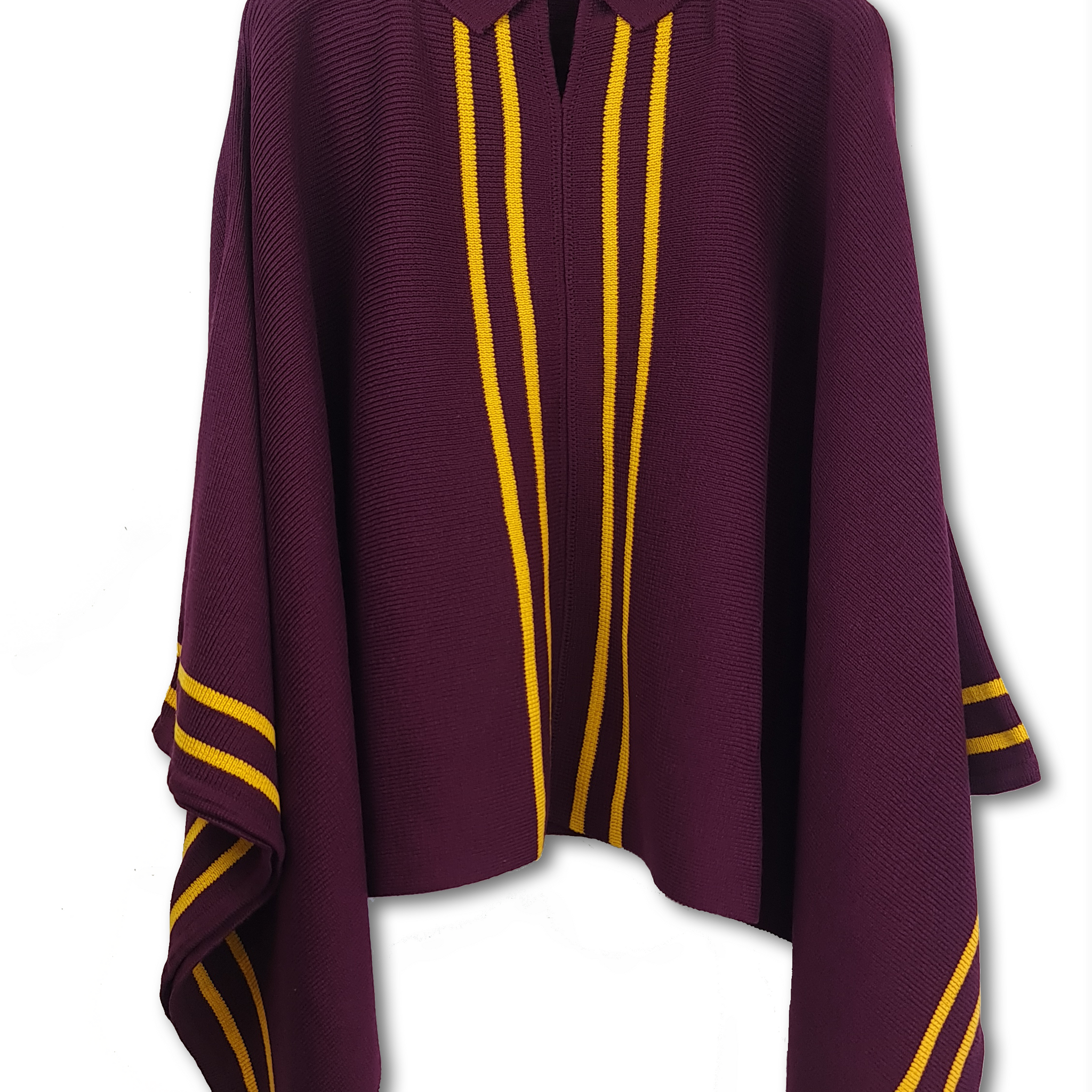 PonPash de algodón y acrílico, mezcla de poncho y pashmina en color berenjena y mostaza, diseño versátil para el invierno.