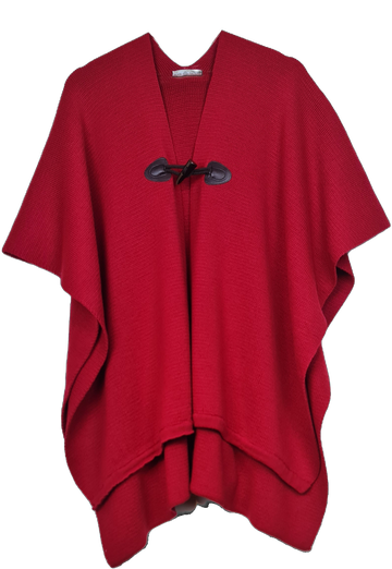 Ruana de Lana Merino - Rojo